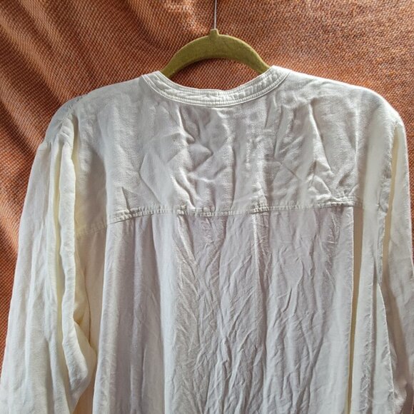 Terra & Sky Women's Plus Size Long Sleeve Wrap Front Top with Knit Back Size 3x - Picture 2 of 16